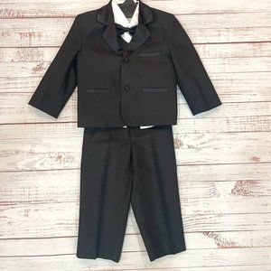 Boys Black Tuxedo Suit 5-Piece Set